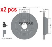 X2 PCS L&R SIDES FITS MERCEDES-BENZ S-CLASS S 280 BRAKE DISC 92176503 TEXTAR