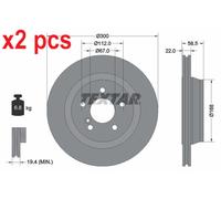 X2 PCS L&R SIDES FITS MERCEDES-BENZ S-CLASS S 350 BRAKE DISC 92099503 TEXTAR