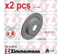 2x Brake disc solid 150.3489.52 ZIMMERMANN for MINI MINI MINI Coupe MINI CLUBMAN