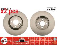 X2 PCS L&R SIDES FITS MINI MINI ONE BRAKE DISC DF6010 TRW