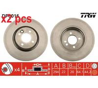 X2 PCS L&R SIDES FITS MINI MINI ONE BRAKE DISC DF6016 TRW
