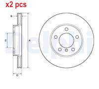 X2 PCS L&R SIDES FITS MINI MINI ROADSTER COOPER S BRAKE DISC BG4668C DELPHI