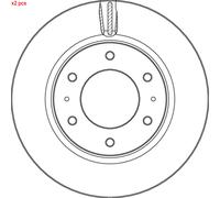 X2 PCS L&R SIDES FITS MITSUBISHI SHOGUN SPORT III 2.4 BRAKE DISC DF6992S TRW