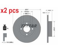 X2 PCS L&R SIDES FITS OPEL AGILA A 1.0 12V BRAKE DISC 92110803 TEXTAR