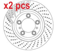X2 PCS L&R SIDES FITS PORSCHE 911 3.8 CARRERA S BRAKE DISC DF6821S TRW