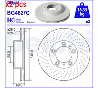 X2 PCS L&R SIDES FITS PORSCHE BOXSTER 2.7 BRAKE DISC BG4827C DELPHI