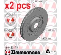 X2 PCS L&R SIDES FRONT 460.4531.75 BRAKE DISC ZIMMERMANN