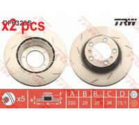X2 PCS L&R SIDES FITS PORSCHE PANAMERA 3.0 S E-HYBRID BRAKE DISC DF6320S TRW