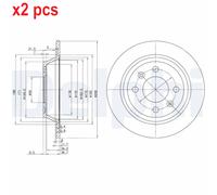 X2 PCS L&R SIDES FITS SAAB 900 COMBI COUPE 2.0 BRAKE DISC BG2420 DELPHI