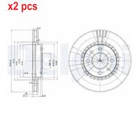 X2 PCS L&R SIDES FITS SAAB 900 COMBI COUPE 2.0 I BRAKE DISC BG2619 DELPHI