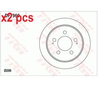 X2 PCS L&R SIDES FITS SSANGYONG ACTYON I 2.3 BRAKE DISC DF7960 TRW