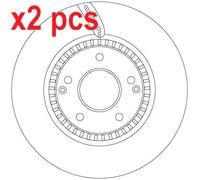 X2 PCS L&R SIDES FITS SSANGYONG TIVOLI 1.5 ALL-WHEEL BRAKE DISC DF6884S TRW