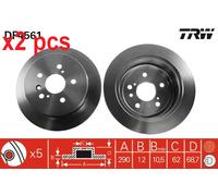 X2 PCS L&R SIDES FITS TOYOTA ALPHARD I 2.4 BRAKE DISC DF4561 TRW