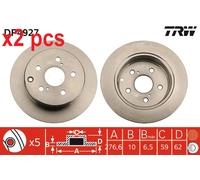 X2 PCS L&R SIDES FITS TOYOTA AVENSIS SALOON 2.2 D-4D BRAKE DISC DF4927 TRW