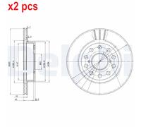 X2 PCS L&R SIDES FITS TOYOTA MR2 II 2.0 BRAKE DISC BG3268 DELPHI