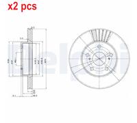 X2 PCS L&R SIDES FITS TOYOTA PREVIA / ESTIMA I 2.4 BRAKE DISC BG3171 DELPHI