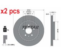 X2 PCS L&R SIDES FITS VOLVO S60 II T2 BRAKE DISC 92168305 TEXTAR
