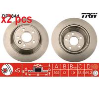 TRW Brake Disc DF4844 – Solid – for Volvo S80 II, XC70 I – 2x
