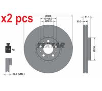 X2 PCS L&R SIDES FITS VOLVO XC90 I 2.5 T AWD BRAKE DISC 92284105 TEXTAR