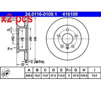 ATE 24.0116-0109.1 Brake disc