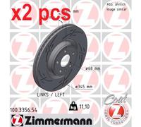 X2 PCS L&R SIDES FRONT 100335654 BRAKE DISC ZIMMERMANN