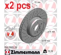 X2 PCS L&R SIDES FRONT 150.2905.20 BRAKE DISC ZIMMERMANN