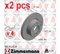 ZIMMERMANN Brake Disc 150.3423.20 Internally Vented for BMW 2x