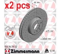 ZIMMERMANN SPORT COAT Z Brake disc 150.3479.52 348 36 6/5 5 120 internally vented, Perforated Coated High-carbon BMW: 5 GT, 5 Touring, 6 Gran Coupe