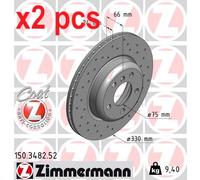 2x Brake disc internally vented 150.3482.52 ZIMMERMANN for BMW 5 5 Touring