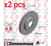 Otto Zimmermann Brake Disc 400.3642.20 - Mercedes-Benz A-Class W169/W245 - Set of 2
