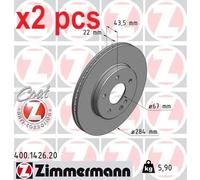 X2 PCS L&R SIDES FRONT 400142620 BRAKE DISC ZIMMERMANN