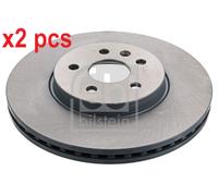 X2 PCS L&R SIDES FRONT 43987 BRAKE DISC FEBI BILSTEIN