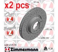 X2 PCS L&R SIDES FRONT 460.4511.70 BRAKE DISC ZIMMERMANN