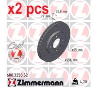 X2 PCS L&R SIDES 600.3250.52 BRAKE DISC ZIMMERMANN