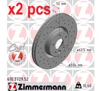 X2 PCS 610.3729.52 BRAKE DISC ZIMMERMANN