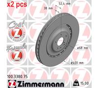 X2 PCS L&R SIDES FRONT BRAKE DISC 100.3380.75