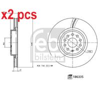 X2 PCS L&R SIDES FRONT BRAKE DISC 186335