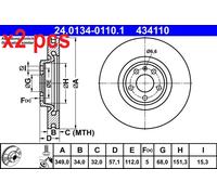 Brake Disc AUDI A4 B9 1.4 TFSI 24.0134-0110.1