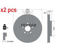 X2 PCS L&R SIDES FRONT BRAKE DISC 92243303