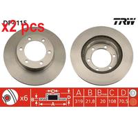 X2 PCS L&R SIDES FRONT BRAKE DISC DF4115
