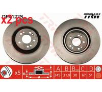 X2 PCS L&R SIDES FRONT BRAKE DISC DF4222S