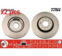 X2 PCS L&R SIDES FRONT BRAKE DISC DF4464S