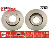 X2 PCS L&R SIDES FRONT BRAKE DISC DF6081S