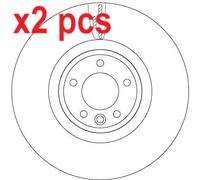 X2 PCS L&R SIDES FRONT BRAKE DISC DF6957S