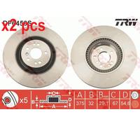 X2 PCS L&R SIDES FRONT DF6456S BRAKE DISC TRW