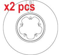 X2 PCS L&R SIDES FRONT DF6752S BRAKE DISC TRW