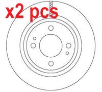 X2 PCS L&R SIDES FRONT DF6908 BRAKE DISC TRW