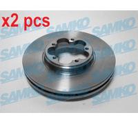 X2 PCS L&R SIDES FRONT F1037V BRAKE DISC SAMKO