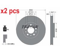 X2 PCS L&R SIDES FRONT FITS ALFA ROMEO GIULIA 2.0 BRAKE DISC 92326305 TEXTAR