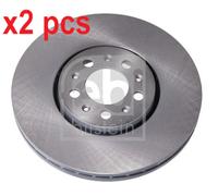 X2 PCS L&R SIDES FRONT FITS AUDI A1 1.4 TFSI BRAKE DISC 19370 FEBI BILSTEIN